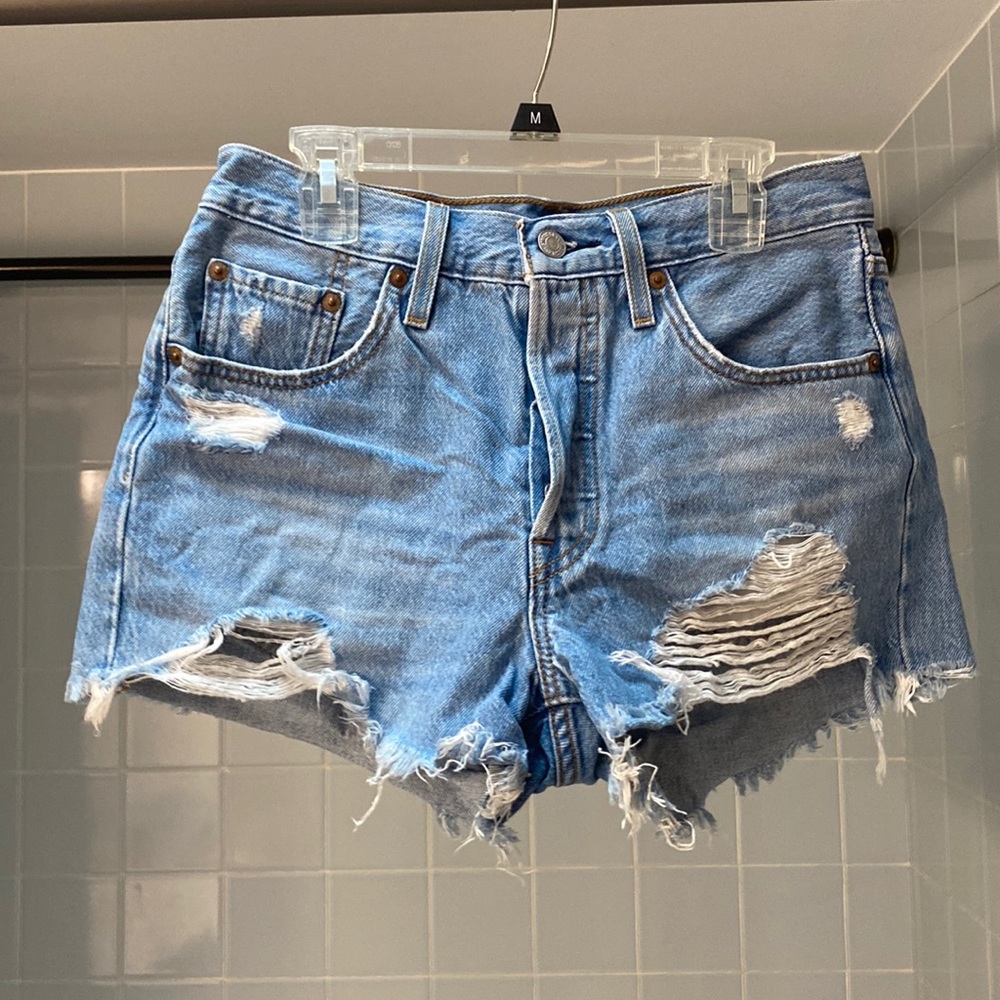 Levi's Distressed Blue Jean Shorts